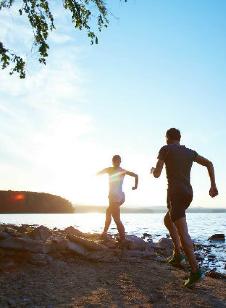 Running at the lake