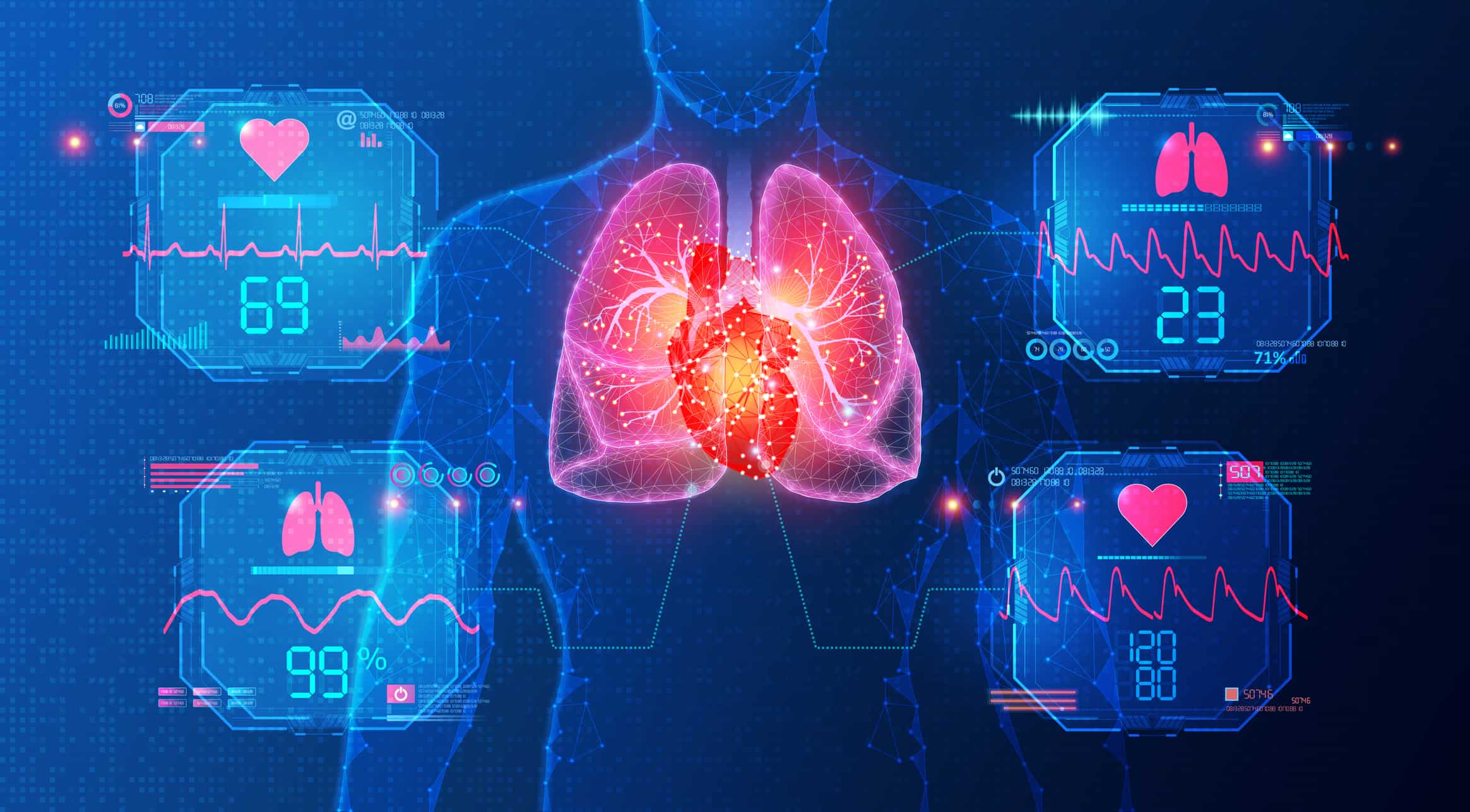 Cardiopulmonary Monitoring and Hemodynamic Monitoring - New Technologies to Monitor Heart and Respiratory Function - Conceptual Illustration