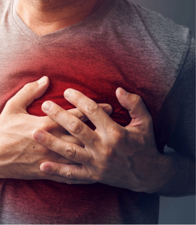 Holding chest heart attack